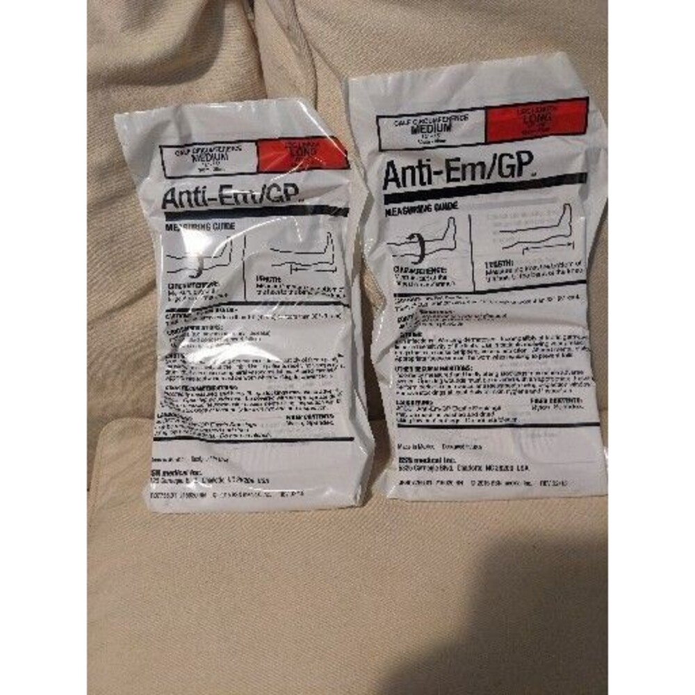 2 Pairs Jobst 111407 Med/Long Knee-Hi Anti-EM/GP Seamless Anti-Embolism Elastic